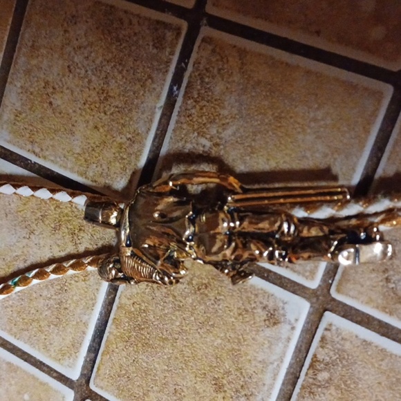 Mens Gold Neck Vintage   Tie & Brass Man Shiners Item - Picture 3 of 7